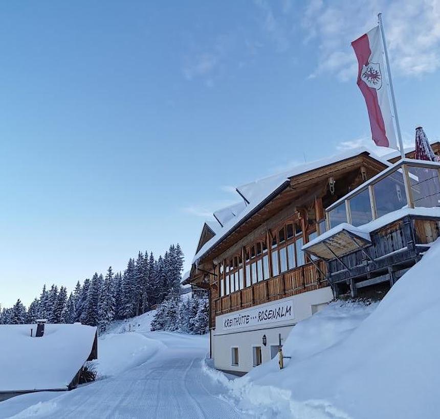 Kreithütte Rosenalm im Winter in der Zillertal Arena